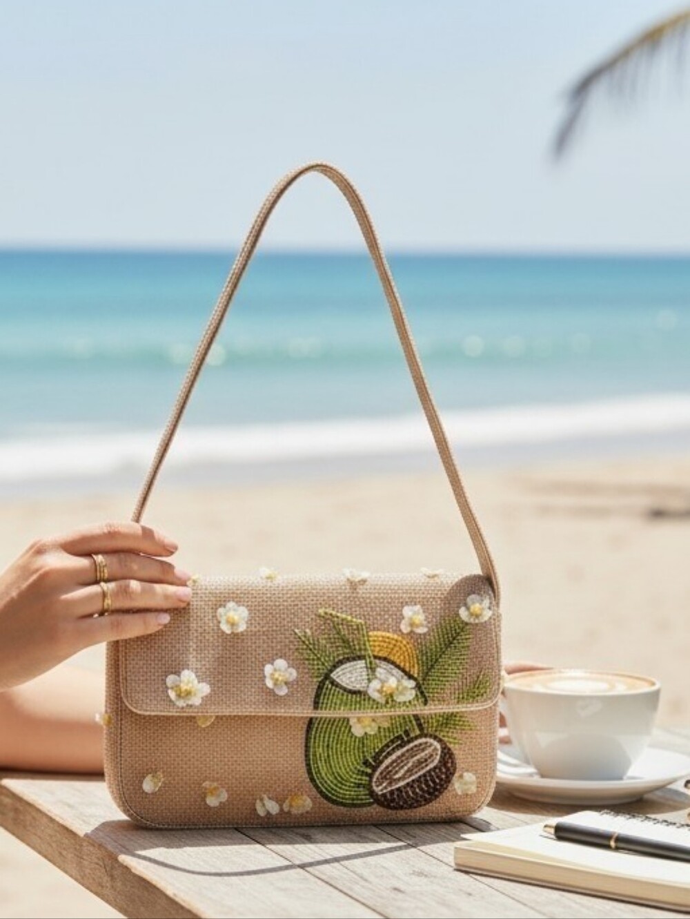 🌴 Viral Sol & Mer Beaded Coconut Shoulder Bag – NWT 🌺